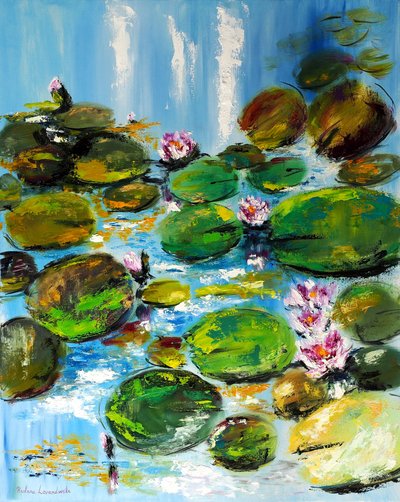 Water Lily Pond, 2021 (olie på lærred) af Ruslana Levandovska