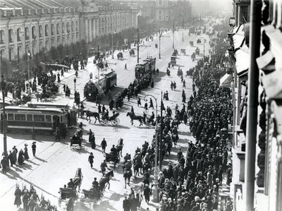 Demonstration i Skt. Petersborg mod Lena-massakren i Sibirien, april 1912 af Russian Photographer