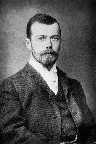 Nicholas II af Tsarevich, ca. 1892 (s/h-foto) af Russian Photographer