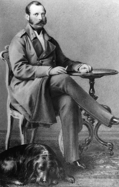 Portræt af kejser Alexander II af Rusland (Alexandre II, Alexandre Nikolaievitch Romanov, Alexander II Nikolaevich) (1818-1881) af Russian Photographer
