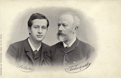 Portræt af Siloti og Tchaikovsky af Russian Photographer