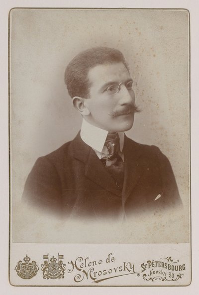 Portræt af maleren Leon Bakst (1866-1924) af Russian Photographer