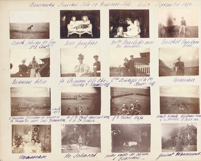 Den russiske kejserfamilie, side fra et fotoalbum, ca. 1897-99 (s/h foto) (se også 487673-80) af Russian Photographer