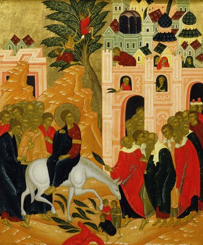 Kristi indtog i Jerusalem, ikon af Russian School