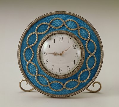 Faberge ur, ca. 1890 (forgyldt sølv og emalje) af Russian School