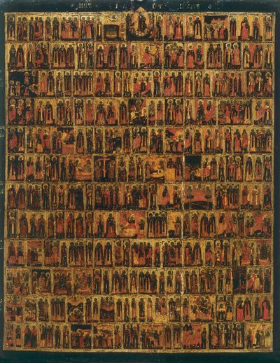 Menologi fra september til februar, fra den russiske skole, i Accademia Gallery i Firenze af Russian School
