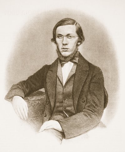 Nikolai Dobrolyubov (sepia-billede) af Russian School