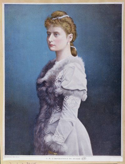 Portræt af tsarina Alexandra Feodorovna (1872-1918) ca. 1898 af Russian School