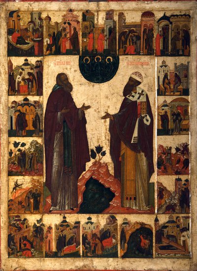 Saint Cyril of White Lake og Saint Cyril of Alexandria, anden halvdel af det 18. århundrede. af Russian icon.