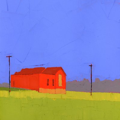 Blue Hour, 2025 (akryl på træpanel) af Ruth Lague