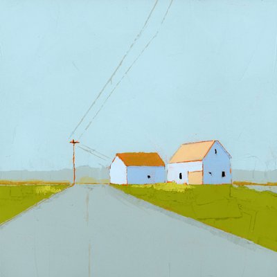 Cloudy Day, 2025 (akryl på træpanel) af Ruth Lague