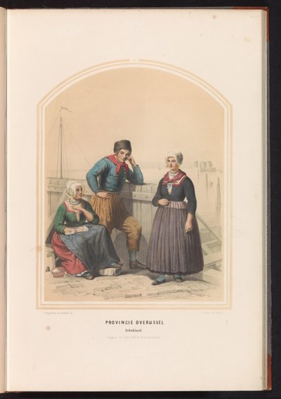 Traditionel kostume af Schokland i provinsen Overijssel, 1857 Provinsen Overijssel Schokland / X (titel på objektet) af Ruurt de Vries