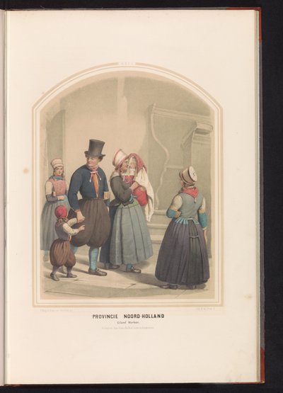 Traditionel kostume af øen Marken i Nordholland, 1857 Provinsen Nordholland. Øen Marken / XXIX (titel på objekt) af Ruurt de Vries