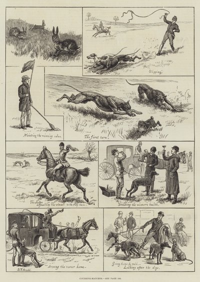 Coursing-kampe (gravering) af S.T. (after) Dadd