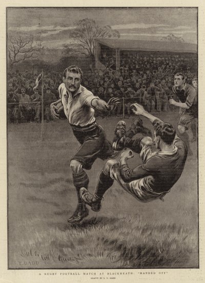 En rugby fodboldkamp i Blackheath, afleveret af S.T. Dadd