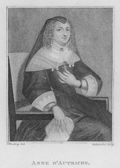 Anne af Østrig (gravering) af S. (after) Harding