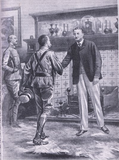 Da Kimberley blev afløst af French. General French og Cecil Rhodes, illustration fra Cassells Romance of Famous Lives, ca. 1940 af S. Begg