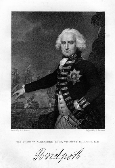 Admiral Alexander Hood 1726-1814, 1. Viscount Bridport, 1837. af S. Freeman