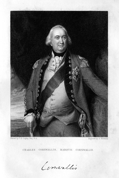 Charles Cornwallis 1738-1805, 1. markis Cornwallis, 1839. af S. Freeman