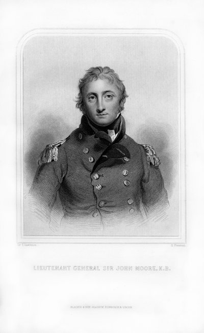 Sir John Moore, britisk soldat og general, 1870. af S. Freeman