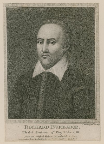 Richard Burbadge, den første performer af kong Richard III af S. Harding