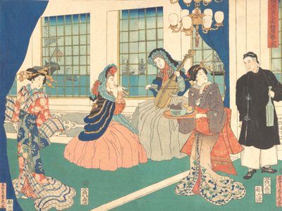 Tegnestue i en udenlandsk virksomhed i Yokohama, 9. måned, 1861. af Sadahide Utagawa