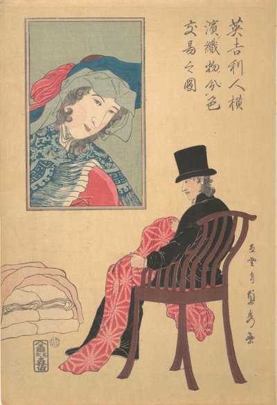 Englænder Sortering Stoffer, 2. måned, 1861. af Sadahide Utagawa