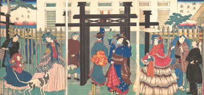 Foreign Business Etablissement i Yokohama, 1861. af Sadahide Utagawa