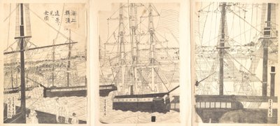 Udenlandske skibe offshore ved Yokohama, 1800-tallet. af Sadahide Utagawa
