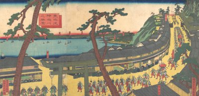 Se w Af Kanagawa Oto Te urban grad Roar d urban grad Kanagawas henrettelse, hva? 1862-63. . af Sadahide Utagawa