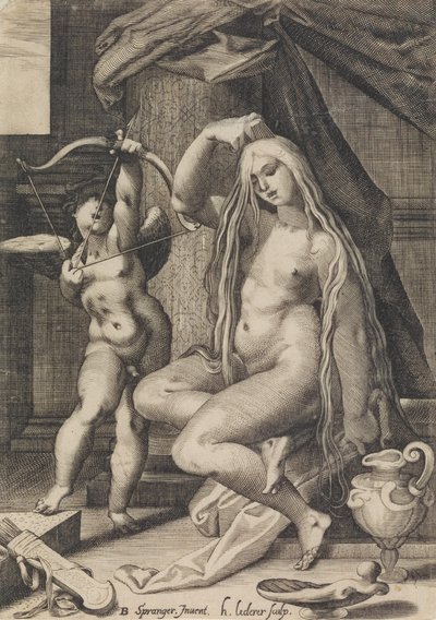 Venus og Amor, 1571-1650. af Sadeler