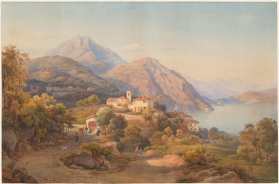 En sommeraften ved Lago Maggiore af Salomon Corrodi