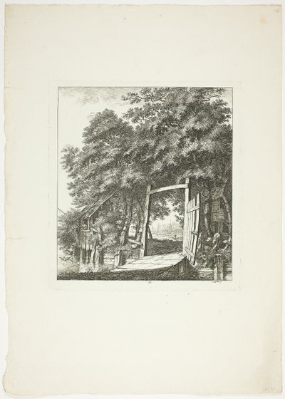 Fiskeri fra et vindue, planche tre fra Paysages Dédiés à M. Warelet af Salomon Gessner