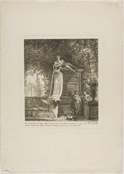 Den espalierede fontæne, frontispice fra Paysages Dédiés à M. Warelet af Salomon Gessner