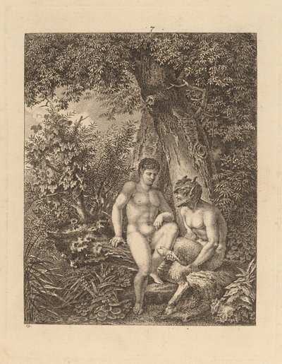 To Satyrer i en Skov af Salomon Gessner