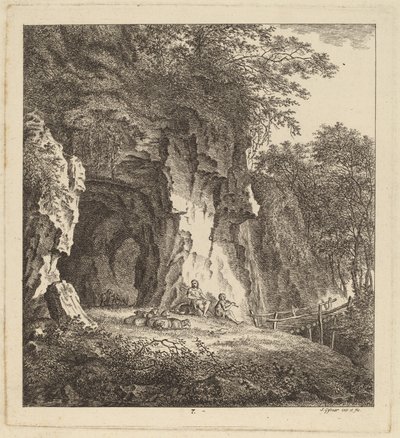 To hyrder i et klippelandskab, 1764. af Salomon Gessner