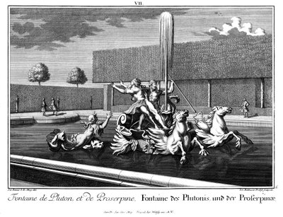 Prospekt af fontænerne af Pluto og Proserpina af Salomon Kleiner