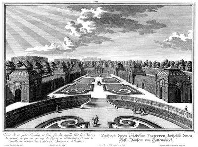 Prospekt for den øvre parterre af "Small Garden" af Salomon Kleiner