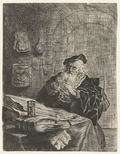 Mand med en pennekniv af Salomon Koninck (attributed to)