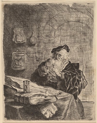 Mand med en pennekniv af Salomon Koninck
