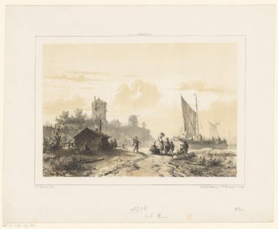 Aktivitet omkring havnen af Salomon Leonardus Verveer