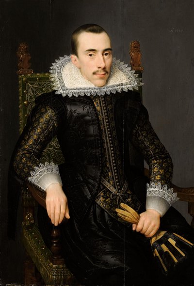 Portræt af en mand, muligvis Walterus Fourmenois (1596-1653) af Salomon Mesdach (attributed to)