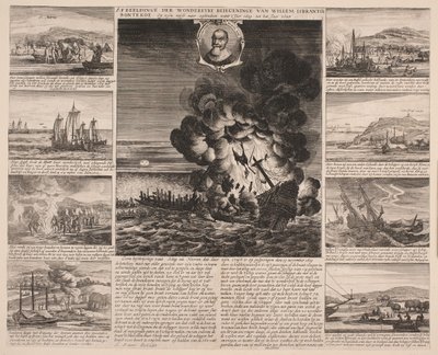 Titelblad, der illustrerer Willem Isbrandtse Bontekoes rejse til Ostindien af Salomon Savery
