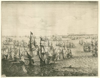 Slaget ved Duins (venstre plade), 1639 af Salomon Savery