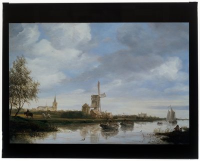 Jokimaisema tuulimyllyllä af Salomon van Ruisdael or Ruysdael