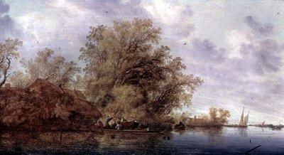Skovklædte flodlandskab af Salomon van Ruisdael or Ruysdael