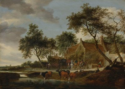 Vandingsstedet af Salomon van Ruysdael