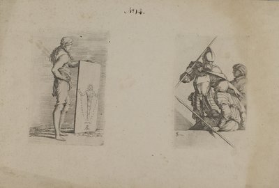 (Figurine Series) Langhåret mand med skilt af Salvator Rosa