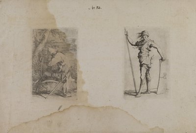 (Figurine Series) Siddende mand med spids hjelm af Salvator Rosa