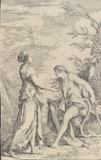 Apollon og den cumæiske sibylle, ca. 1661. af Salvator Rosa
